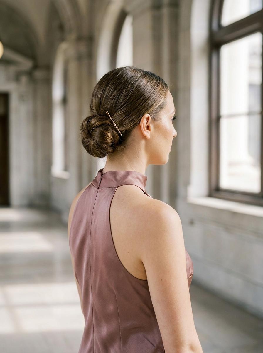 Schlichte Standesamt-Frisur für Brautjungfern - elegante Brautjungfernfrisur